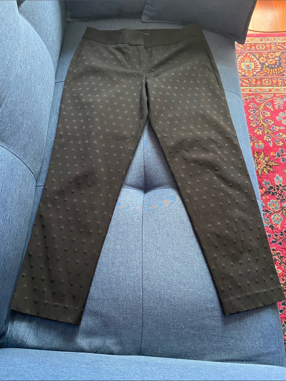 Talbots Black Petite Dot-Texture Trousers